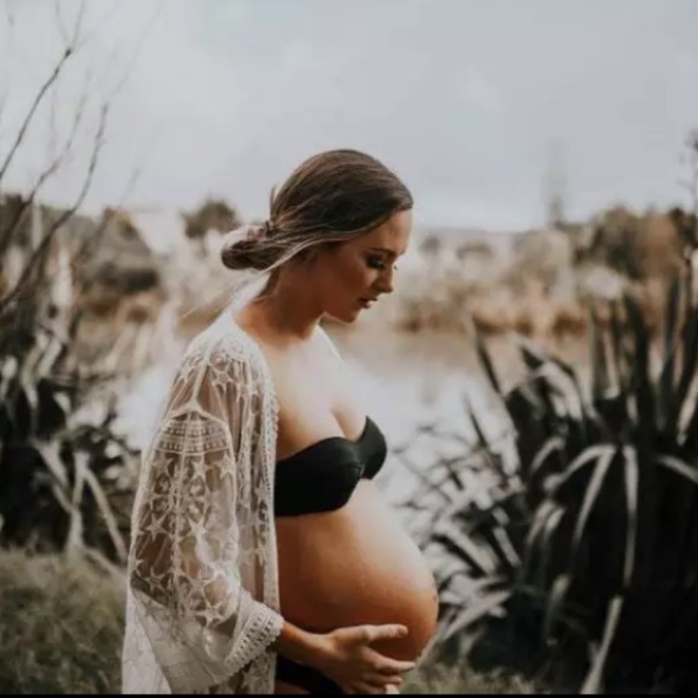 SOLD OUT Boho White Star Mesh Sheer Crochet Lace Coverup - Picture 10 of 12